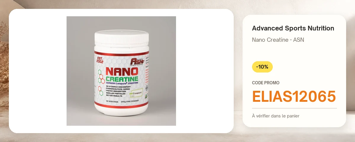 Nano Creatine - ASN de Advanced Sports Nutrition avec le code promo ELIAS12065