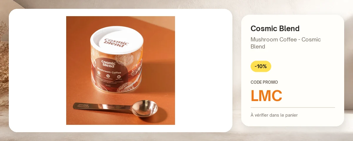 Mushroom Coffee - Cosmic Blend de Cosmic Blend avec le code promo LMC