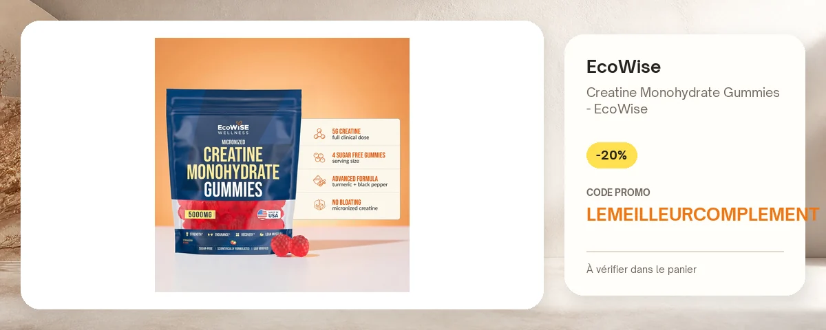 Creatine Monohydrate Gummies - EcoWise de EcoWise avec le code promo LEMEILLEURCOMPLEMENT