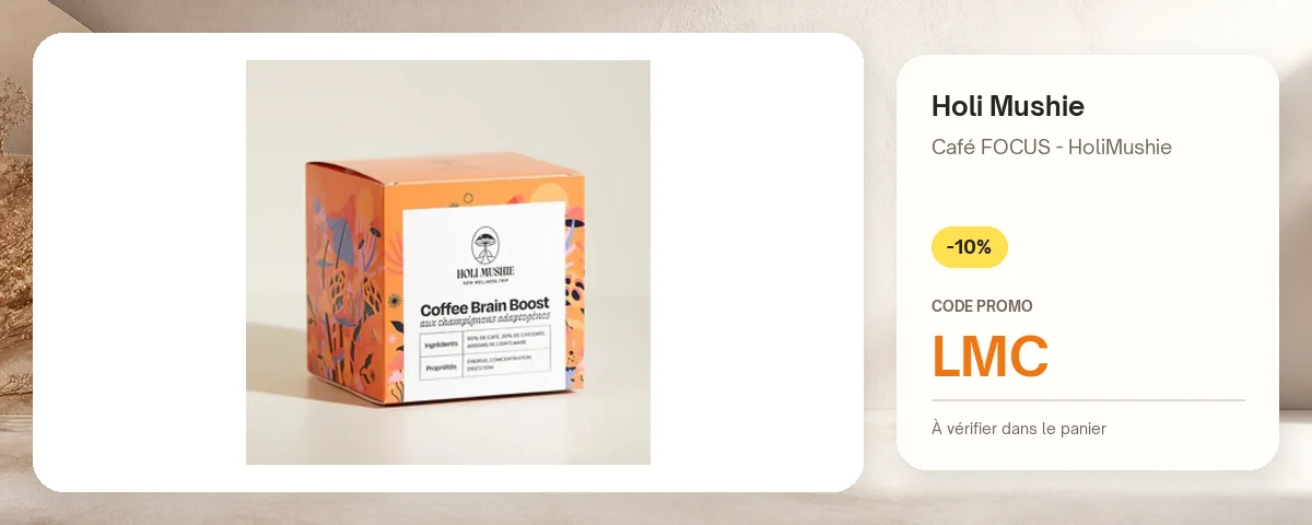 Café FOCUS - HoliMushie de Holi Mushie avec le code promo LMC