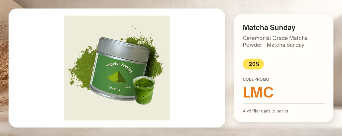 Ceremonial Grade Matcha Powder - Matcha Sunday de Matcha Sunday avec le code promo LMC