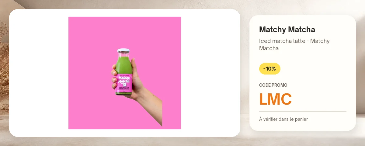 Iced matcha latte - Matchy Matcha de Matchy Matcha avec le code promo LMC