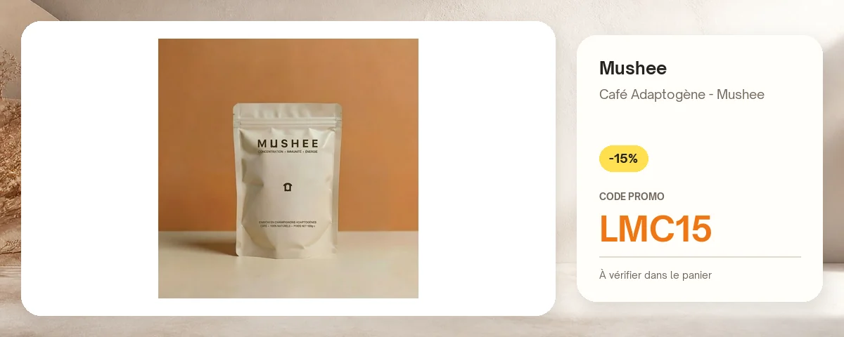 Café Adaptogène - Mushee de Mushee avec le code promo LMC15