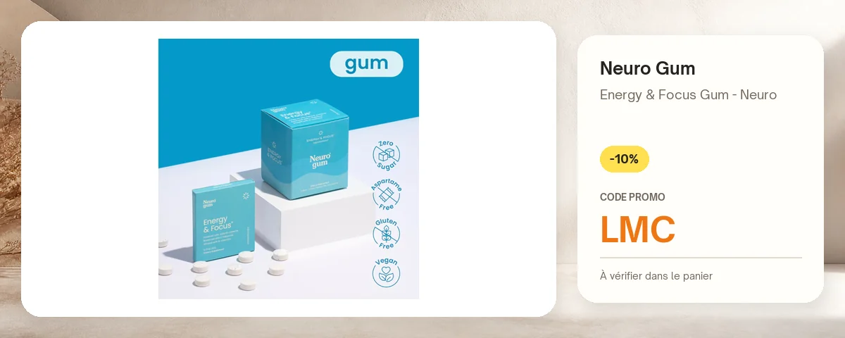 Energy & Focus Gum - Neuro de Neuro Gum avec le code promo LMC