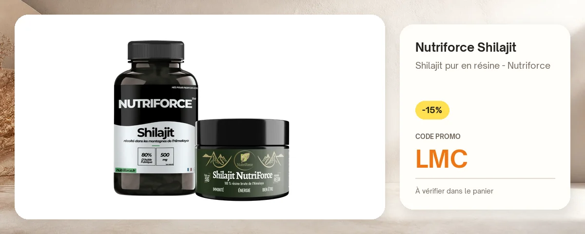 Shilajit pur en résine - Nutriforce de Nutriforce Shilajit avec le code promo LMC