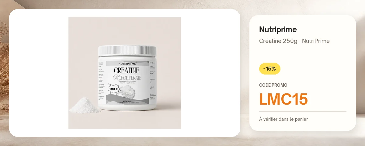 Créatine 250g - NutriPrime de Nutriprime avec le code promo LMC15