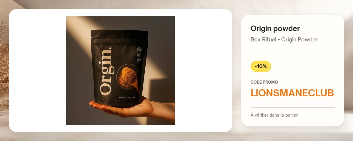 Box Rituel - Origin Powder de Origin powder avec le code promo LIONSMANECLUB