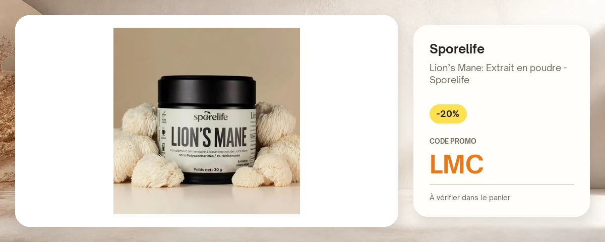 Lion’s Mane: Extrait en poudre - Sporelife de Sporelife avec le code promo LMC