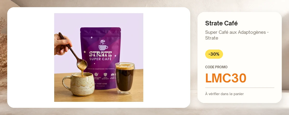 Super Café aux Adaptogènes - Strate de Strate Café avec le code promo LMC30