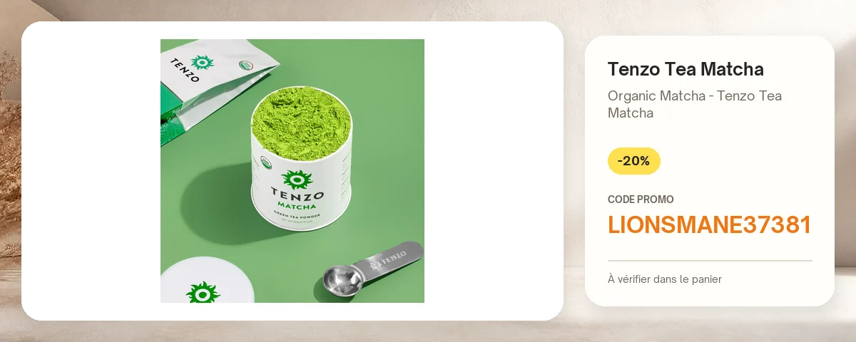 Organic Matcha - Tenzo Tea Matcha de Tenzo Tea Matcha avec le code promo LIONSMANE37381