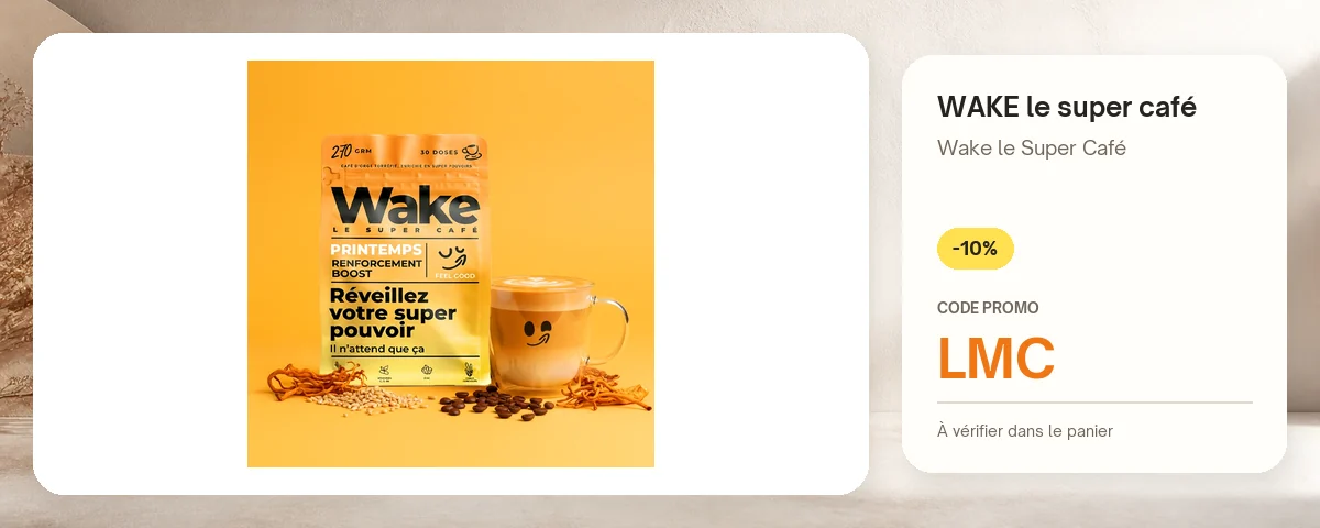 Wake le Super Café de WAKE le super café avec le code promo LMC