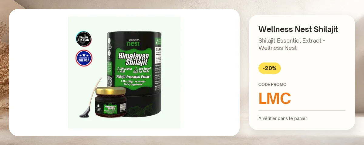 Shilajit Essentiel Extract - Wellness Nest de Wellness Nest Shilajit avec le code promo LMC
