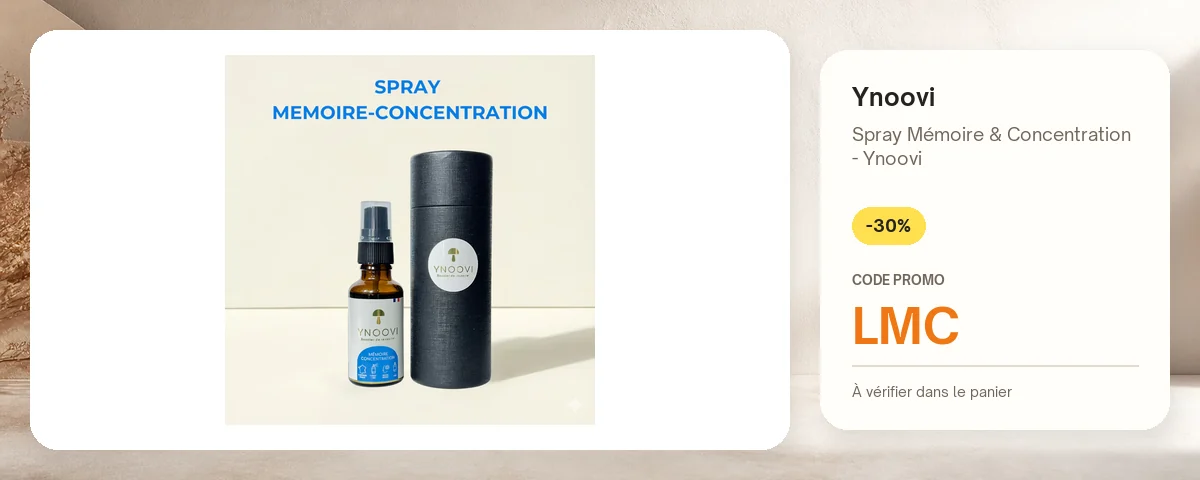 Spray Mémoire & Concentration - Ynoovi de Ynoovi avec le code promo LMC